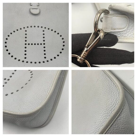 Authentic HERMES Grey Clemence Evelyne I GM Crossbody Bag - Picture 6 of 15